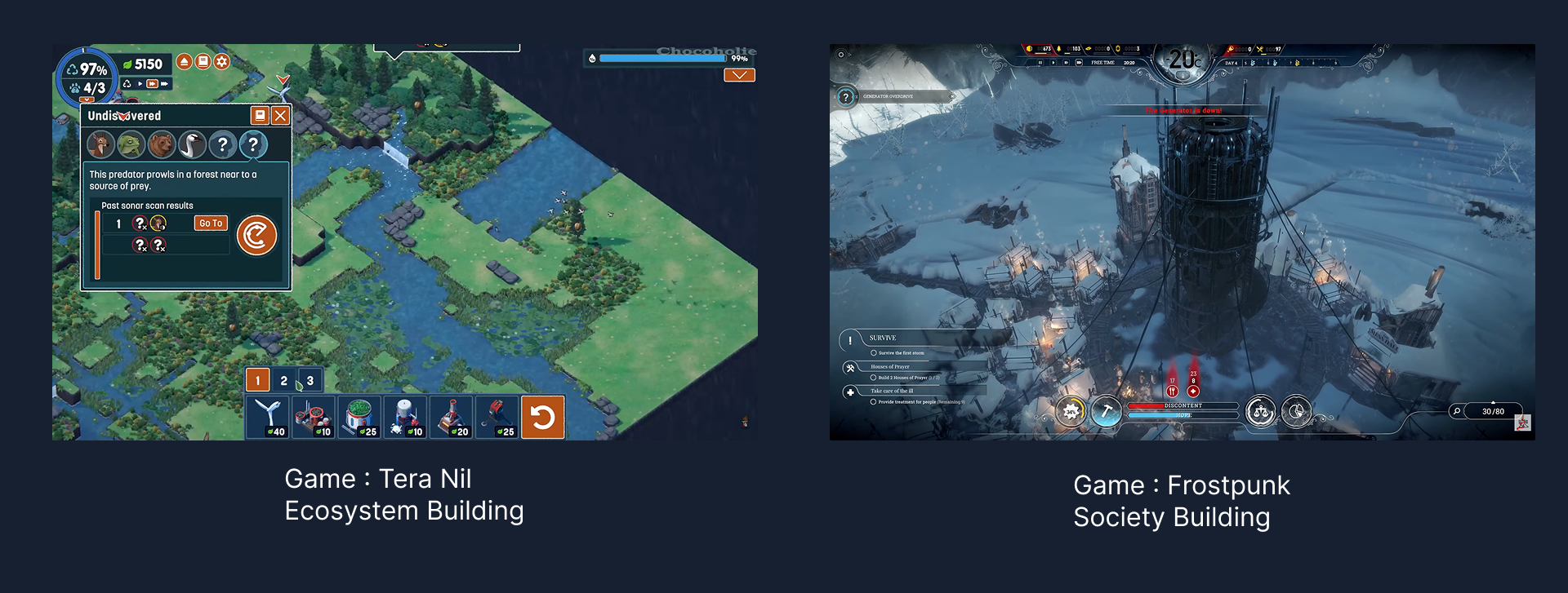 Reference games: Terra Nil and Frostpunk