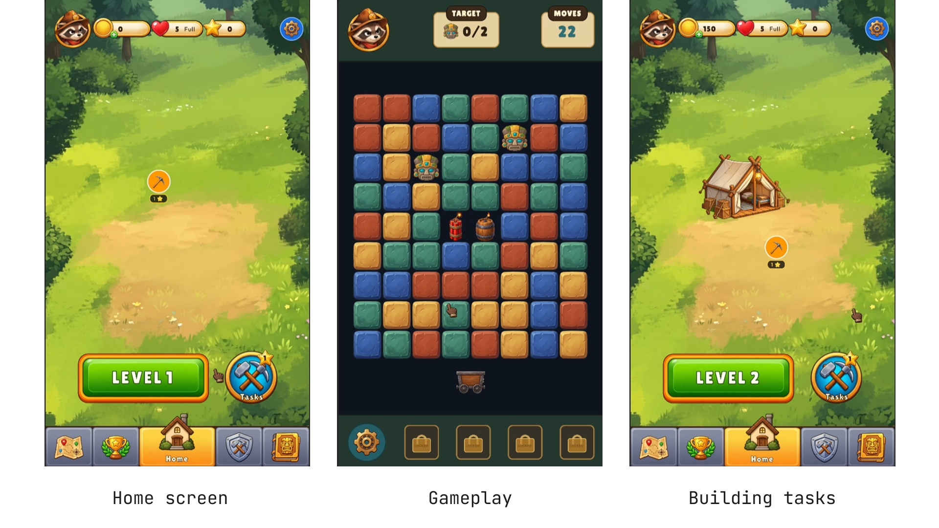 Gold Hunt Core Gameplay Flow and Board Layout