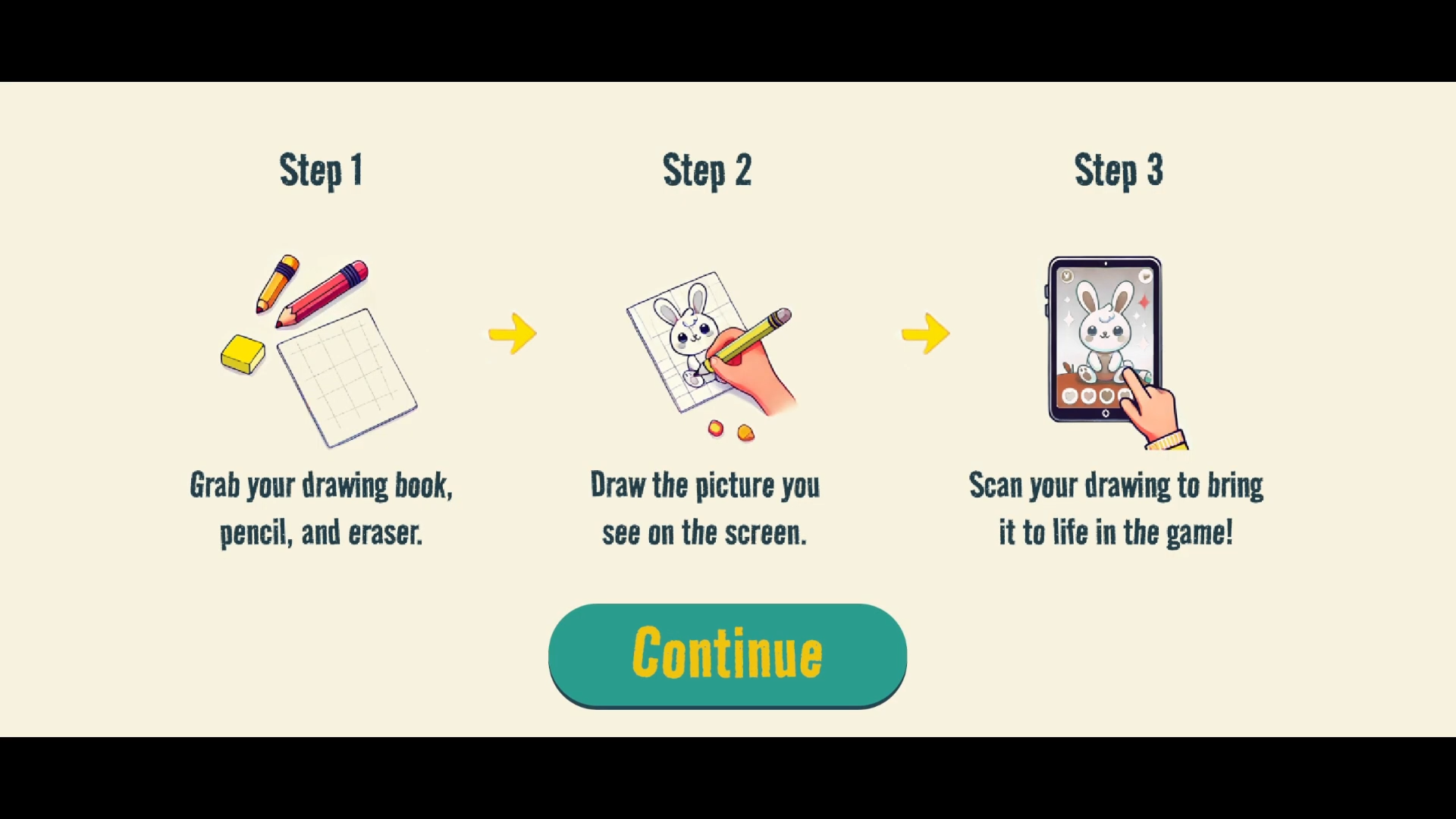 Onboarding 3-step instruction screen